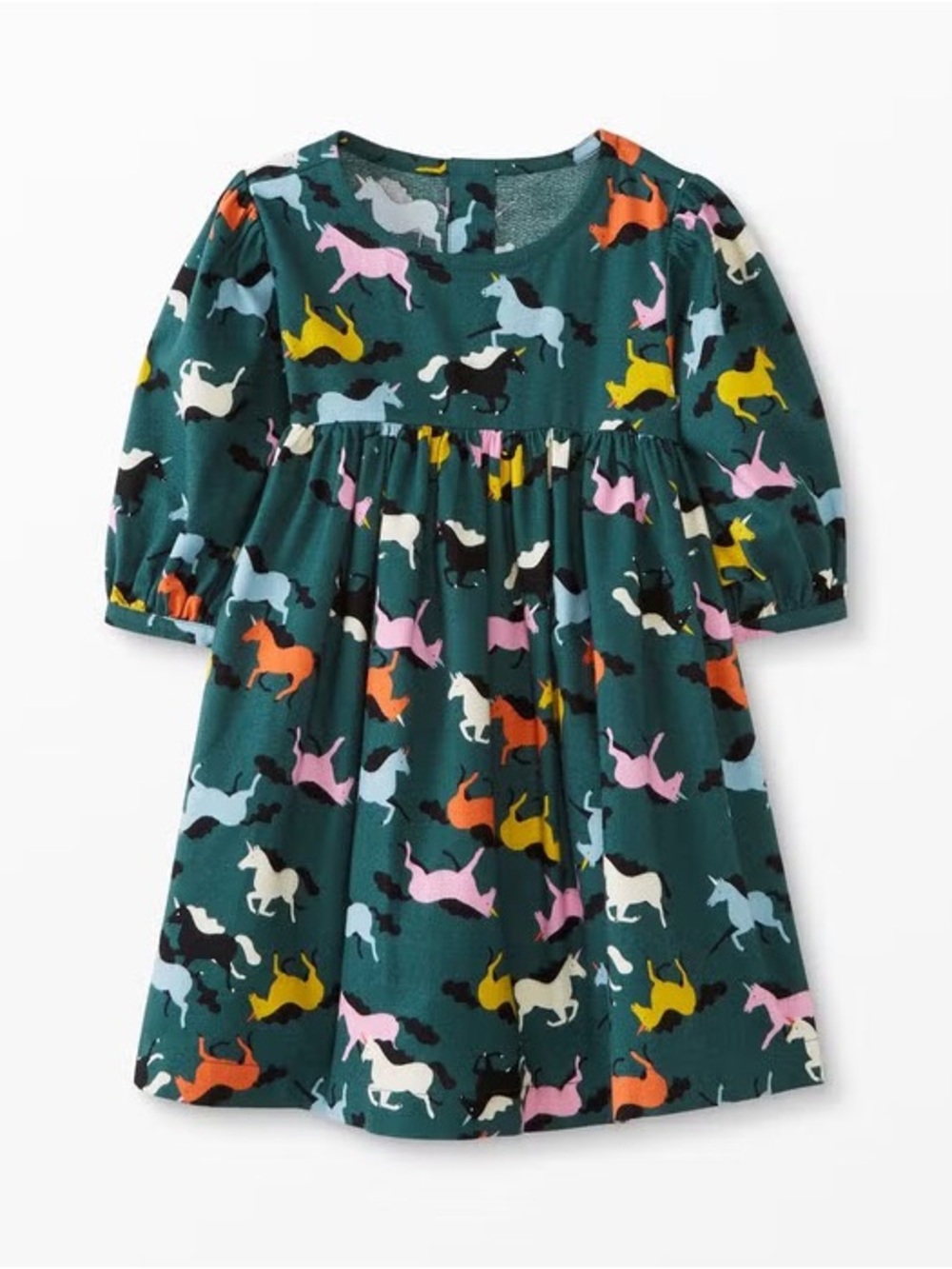 Hanna Andersson Print Flannel Dress with Multicolor Ponies